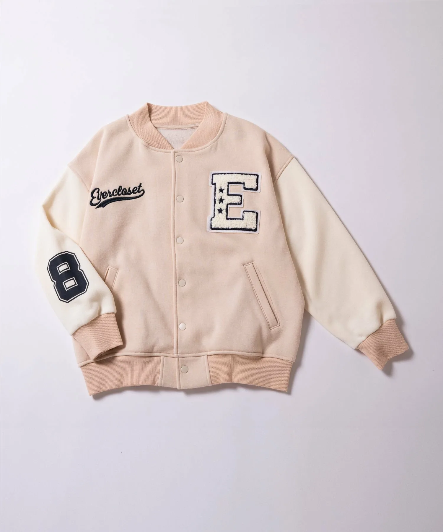 Куртка для стадиона в университетском стиле с флисовой подкладкой Ever Closet, beige — фото 2