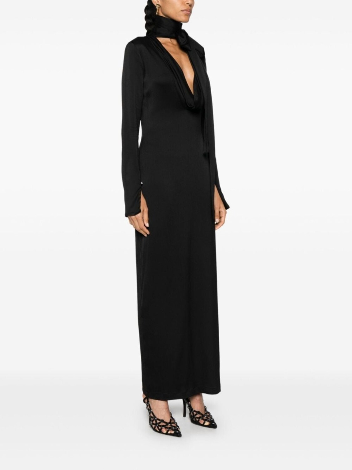 

Blumarine платье макси с разрезом, черный