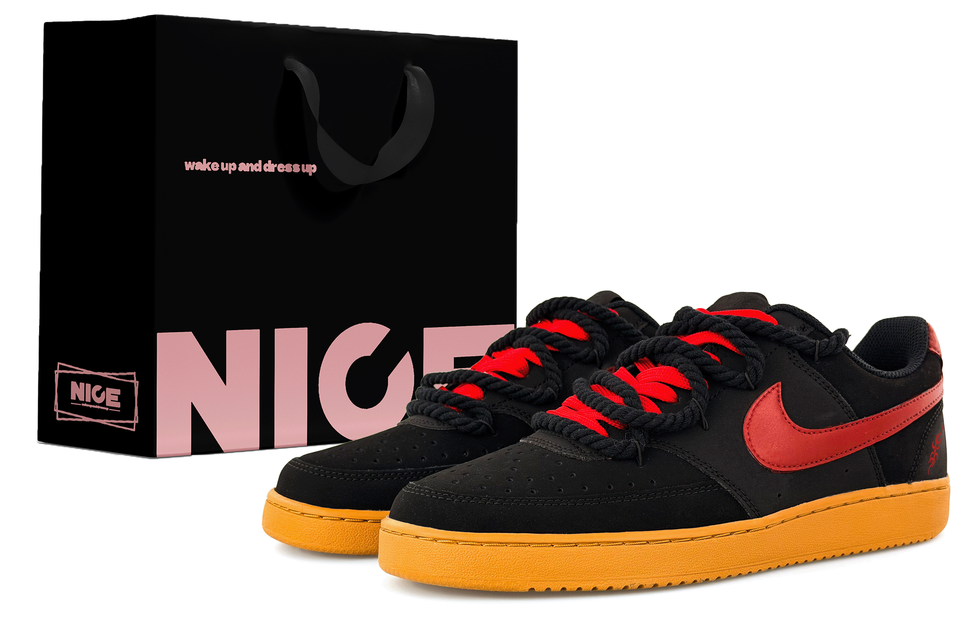 

Nike Кроссовки для скейтбординга Court Vision 1 Abrasion Resistant Low top мужские черно-красные