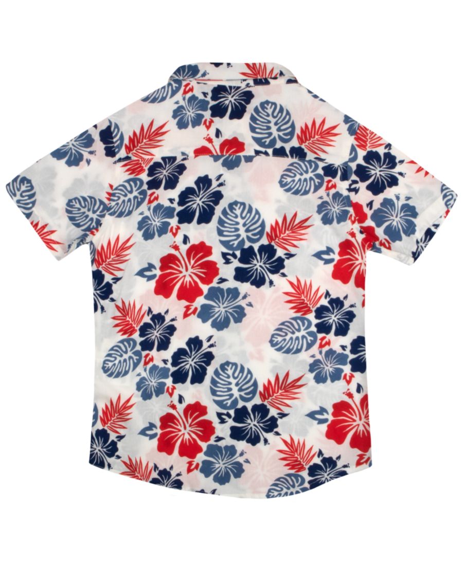 Классическая тканая рубашка на пуговицах для мальчиков Tommy Bahama, Blue/red floral — фото 2