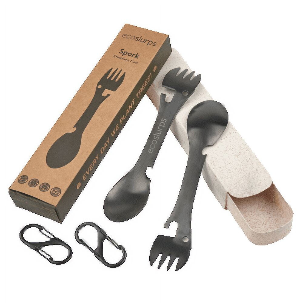 

Набор столовых приборов EcoSlurps 2 Spork, черный / серебряный