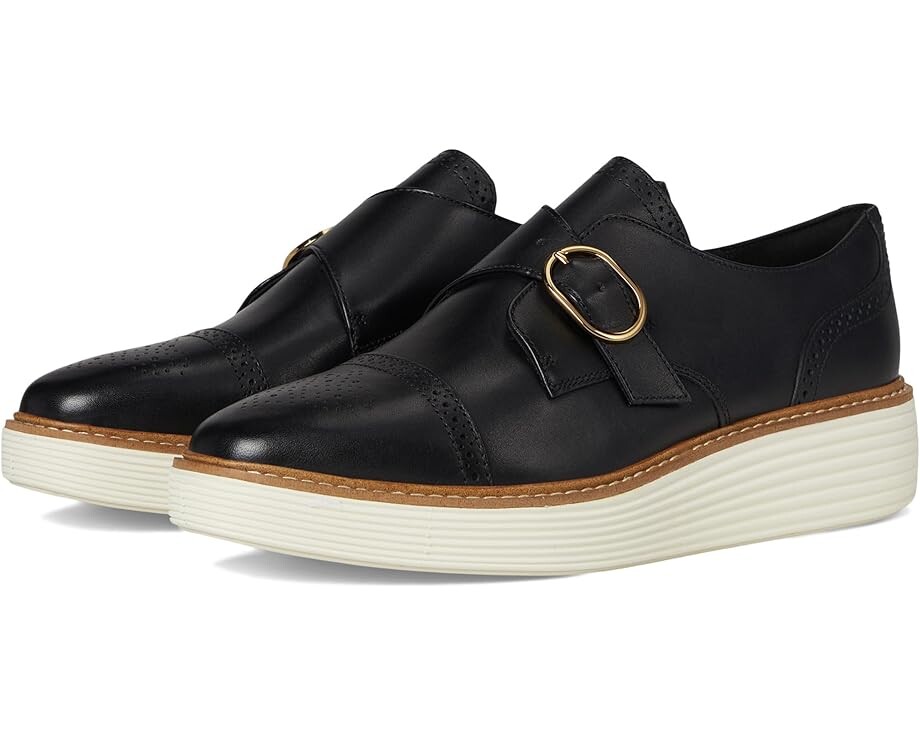 

Оксфорды Cole Haan Originalgrand Platform Monk Strap Oxford, цвет Black/Ivory
