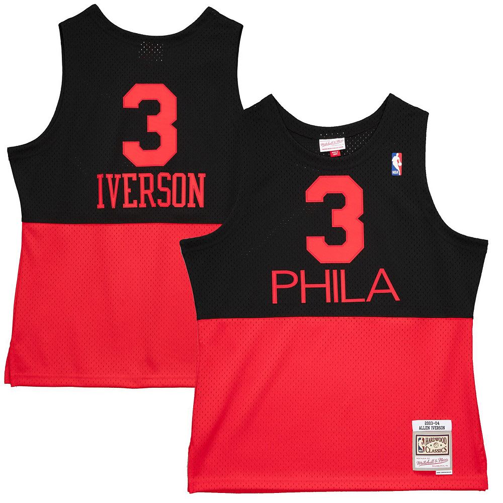 

Мужская майка Mitchell & Ness Allen Iverson Black Philadelphia 76ers 2003-2004 Hardwood Classics Reload 2.0 Swingman, черный