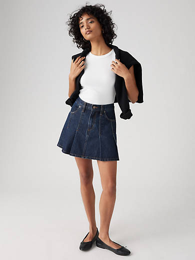 

Мини-юбка в складку Levi's, цвет Remember Together - Dark Wash