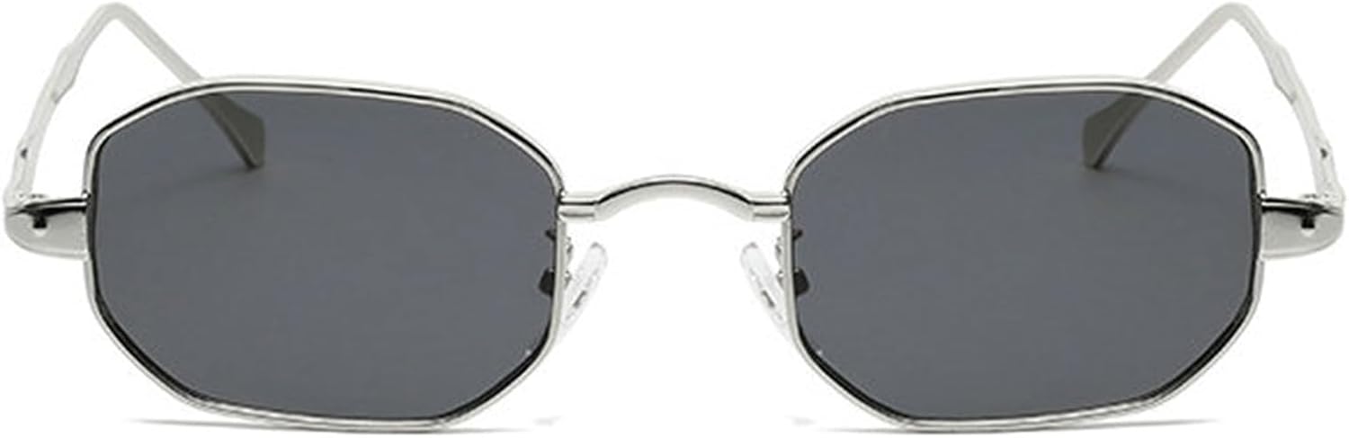 

Солнцезащитные очки Willochra Polygon для женщин, металлическая квадратная оправа, модные винтажные зеленые очки с защитой от УФ-излучения UV400 для мужчин, панк-солнцезащитные очки, C2