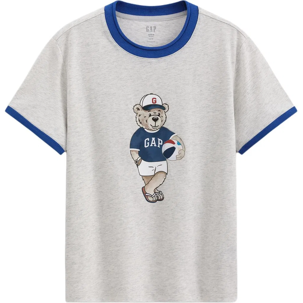 Футболка с круглым вырезом GAP Light Gray