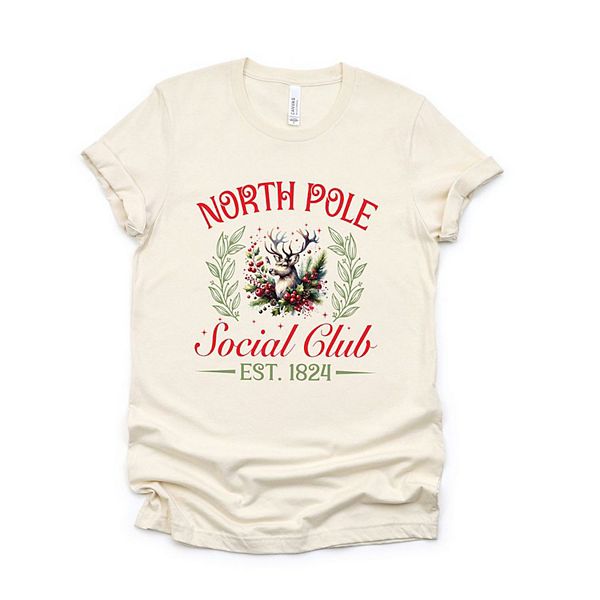 

Футболка North Pole Social Club с принтом оленя Simply Sage Market, Cream