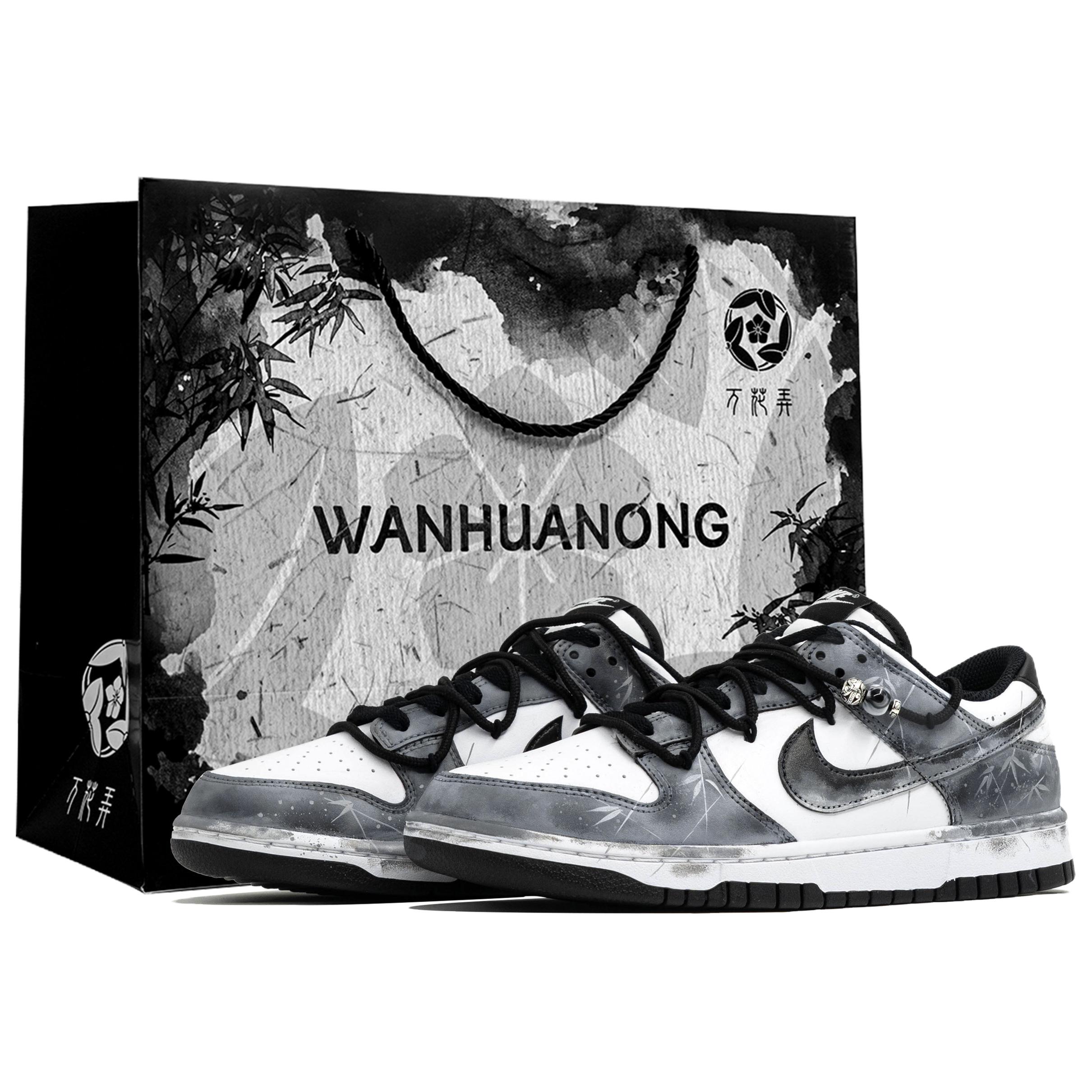 

Кроссовки для скейтбординга мужские dunk wan hua nong, zhu yi, shopping bag, устойчивые к истиранию, низкие, Nike, серый/белый