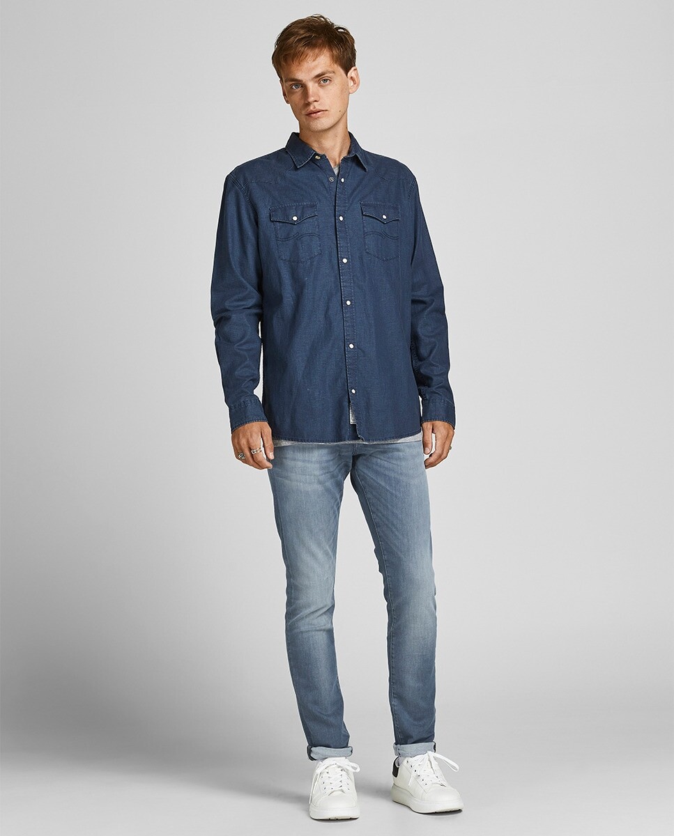

Мужские узкие синие джинсы Glenn Jack & Jones, синий