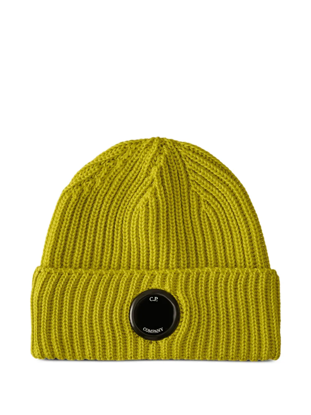

Шапка-бини из ребристой шерсти с линзами C.P. Company, зеленый