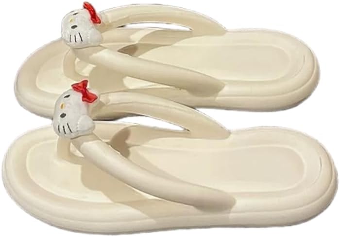 

Противоскользящие милые тапочки с мультяшными котами для женщин и мужчин, мягкие сандалии для дома и улицы, пляжные шлепанцы Cloudies Fswinder, белый