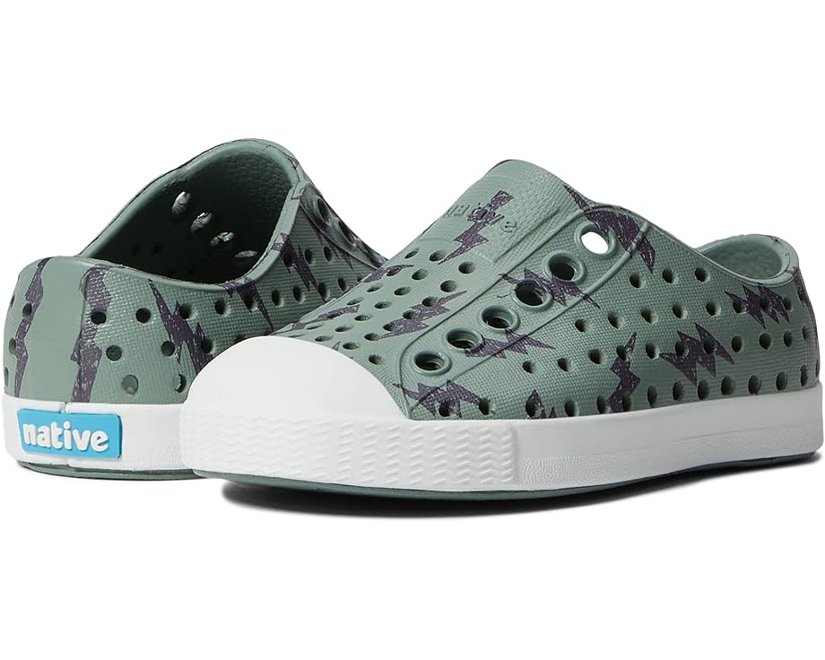 

Детские кроссовки Native Shoes Jefferson Print (Toddler) Native Shoes Kids, Folk Green/Shell White/Onyx Lightning