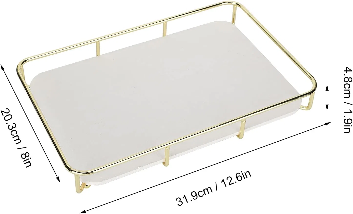 Поднос для косметики из акрила и металла Jinlorion 31.9x20.3x4.8 см — фото 2