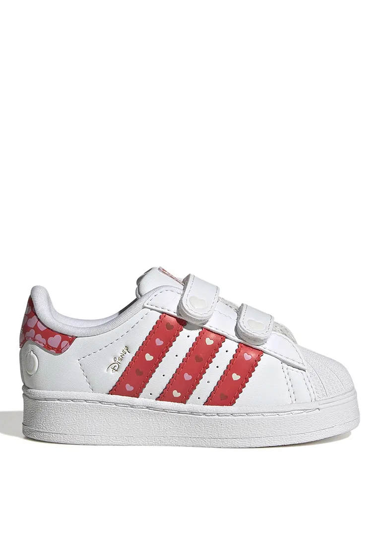 Кроссовки детские, с LED-подсветкой, Superstar, Disney x ADIDAS, белый/черный/ярко-красный