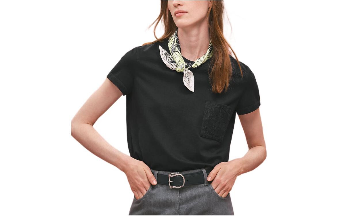 

Футболка женская Hermes с карманом, черный