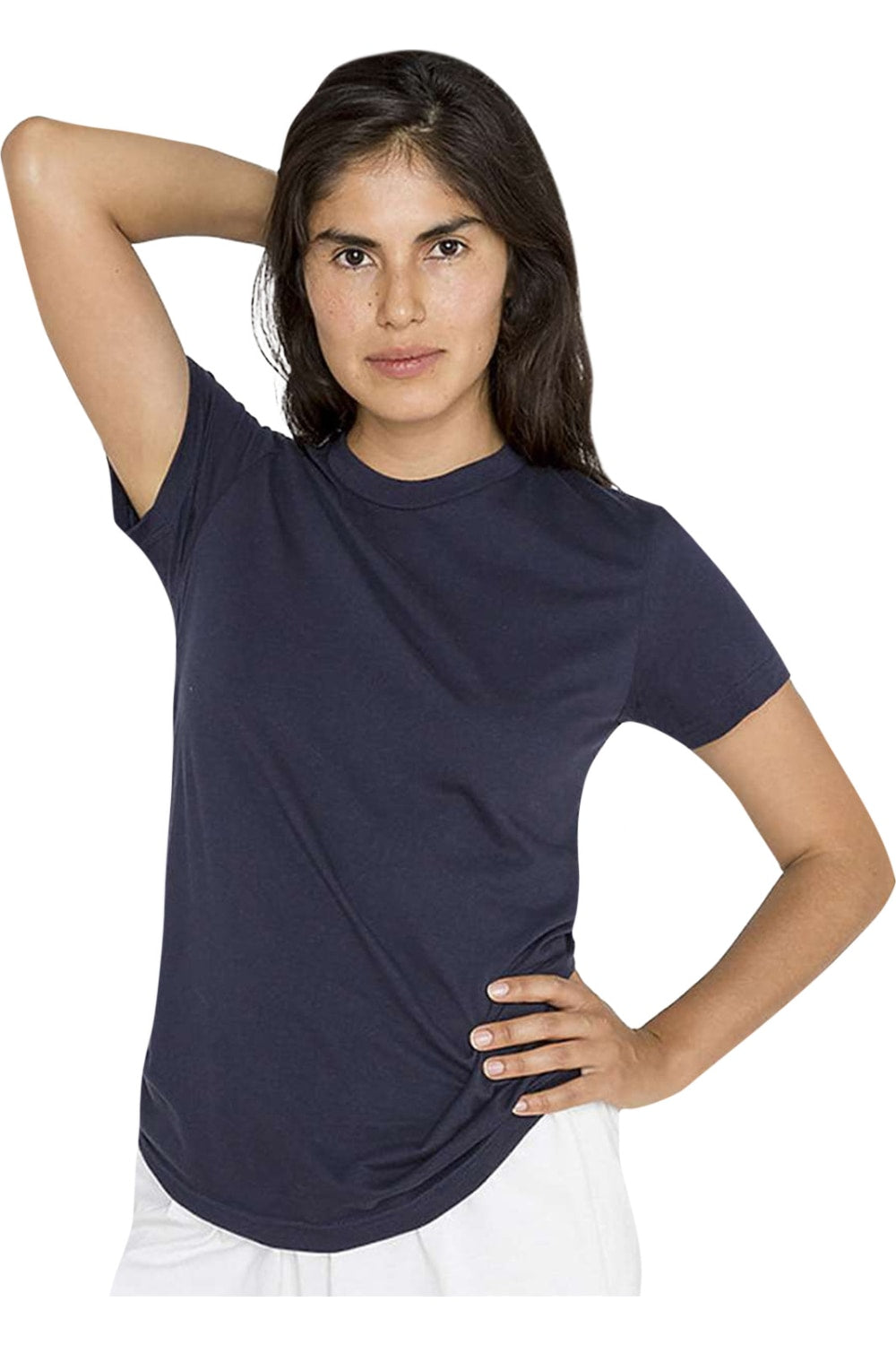 

Футболка женская из тонкого джерси Los Angeles Apparel USA-Made, темно-синий