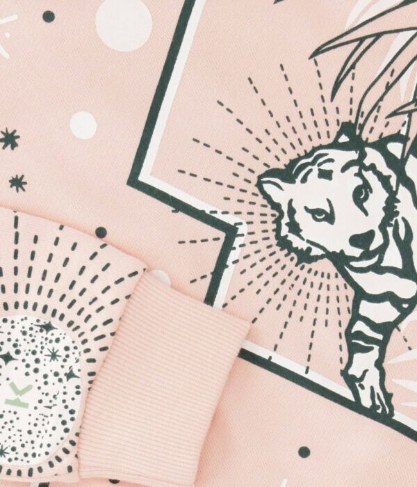 

Свитшот детский Kenzo Kids с принтом тигра, розовый