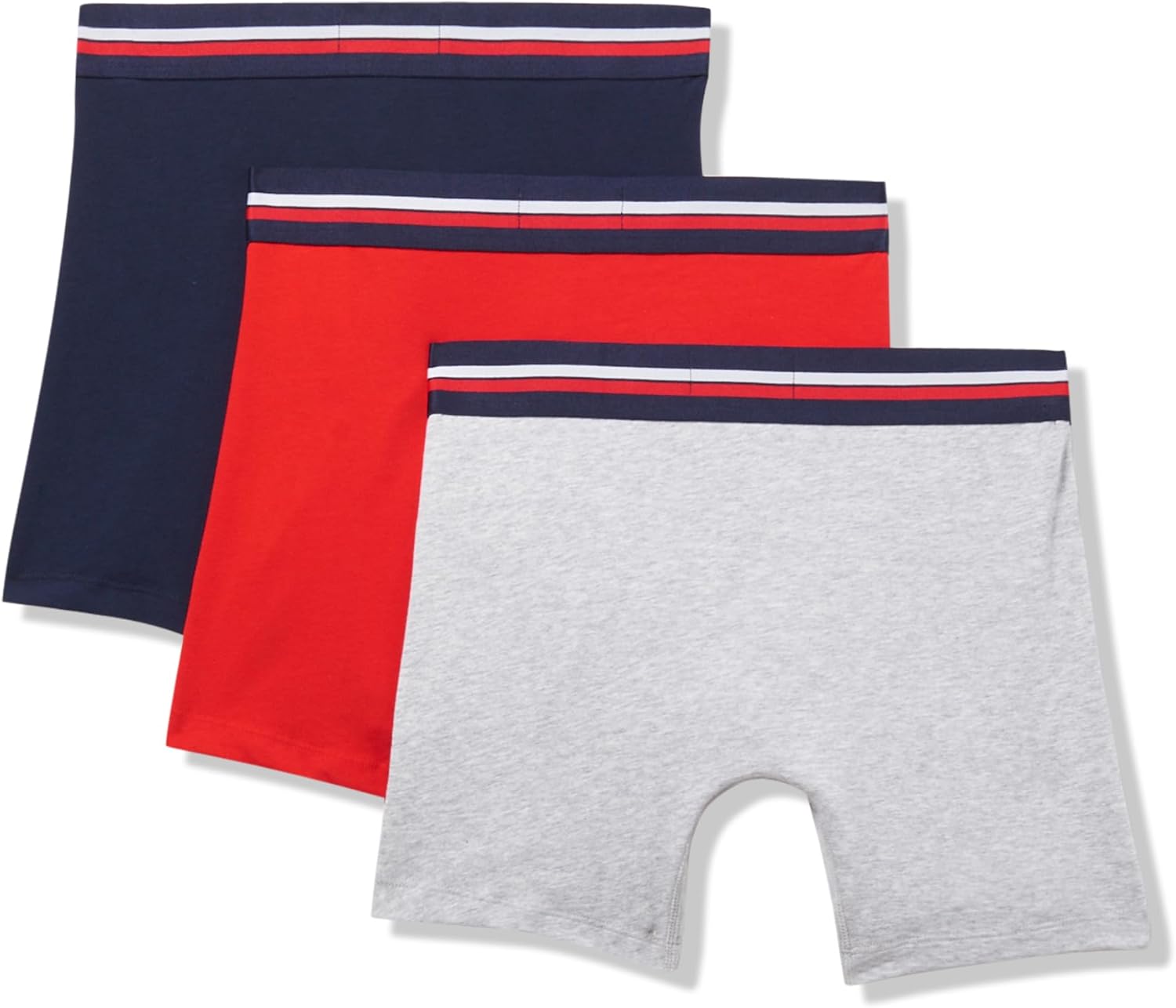 Lacoste мужские хлопковые боксеры с принтом Animation, 3 шт, Navy Blue/Dove Grey/Red — фото 3