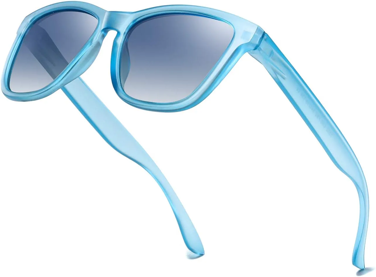 

Поляризованные солнцезащитные очки Dollger для мужчин и женщин, ретро-классические солнцезащитные очки с защитой UV400, A6:blue Frames/Gradient Blue Lens