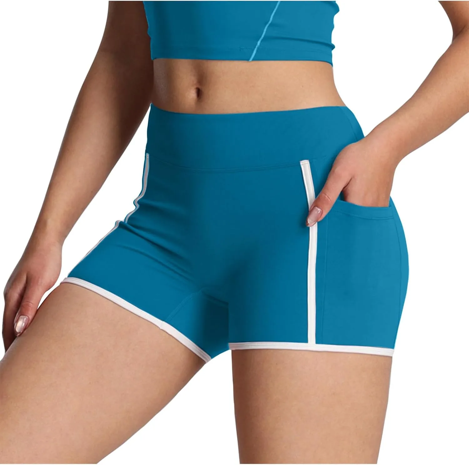 Женские шорты для йоги и бега High Waisted с карманом — фото 4