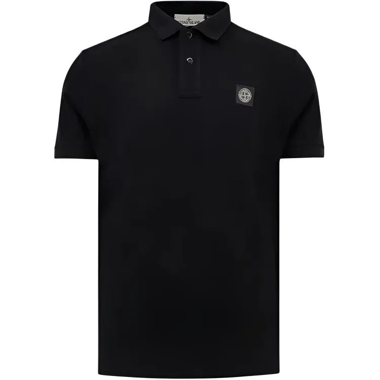 Поло с коротким рукавом и патчем с логотипом STONE ISLAND, Black