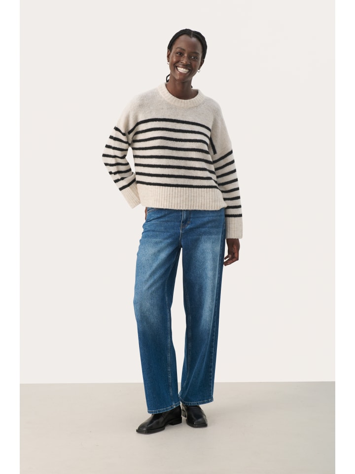 

Вязаный свитер LulyaPW, прямого кроя, в черную полоску PART TWO