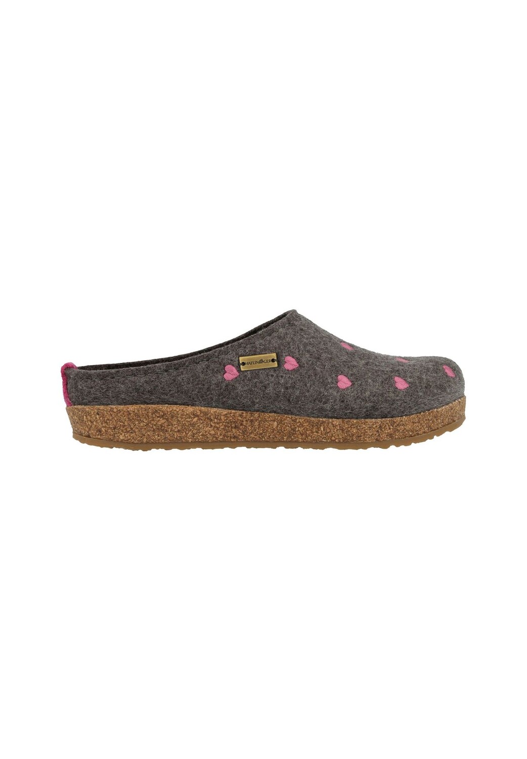 Тапочки Grizzly Cuoricini HAFLINGER, антарцитовый