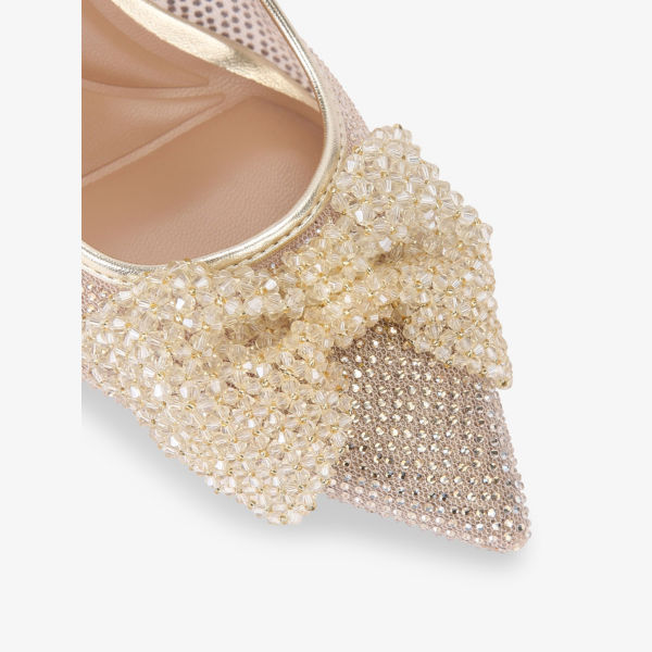 Туфли-лодочки Carvela с переплетением и бантом, золотой — фото 3