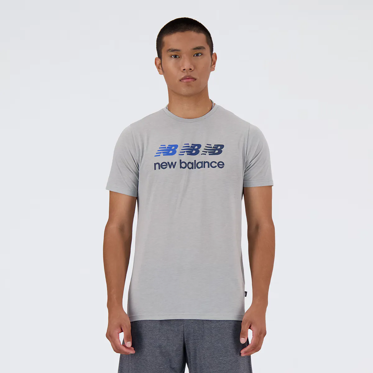 

Мужская футболка с принтом New Balance Heathertech, серый