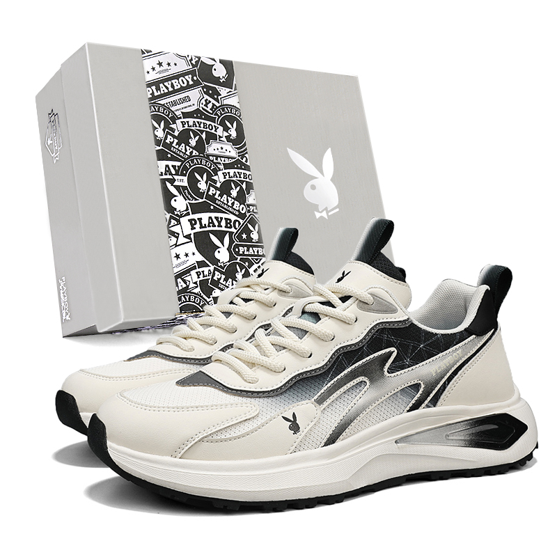 

Playboy Мужские низкие кэжуал кеды бежево-черные, цвет Beige Black