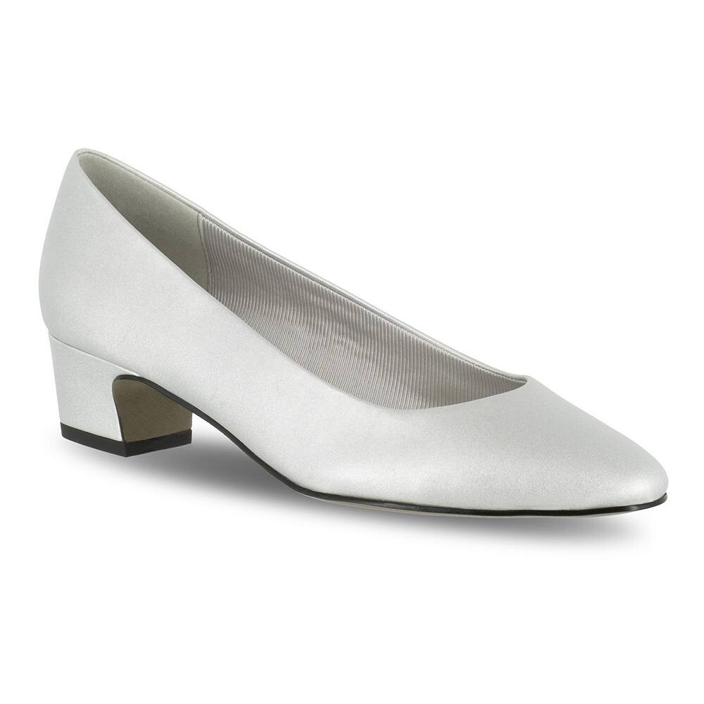 Женские атласные туфли на каблуке Easy Street Prim, цвет Silver Satin