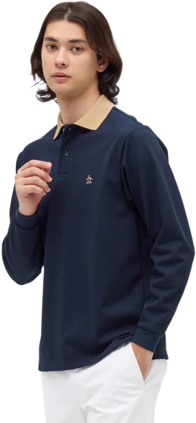 

Мужская поло-рубашка с длинными рукавами Le Coq Sportif, для священников, модная, японского производства, для гольфа, MG5FLS07M, темно-синий