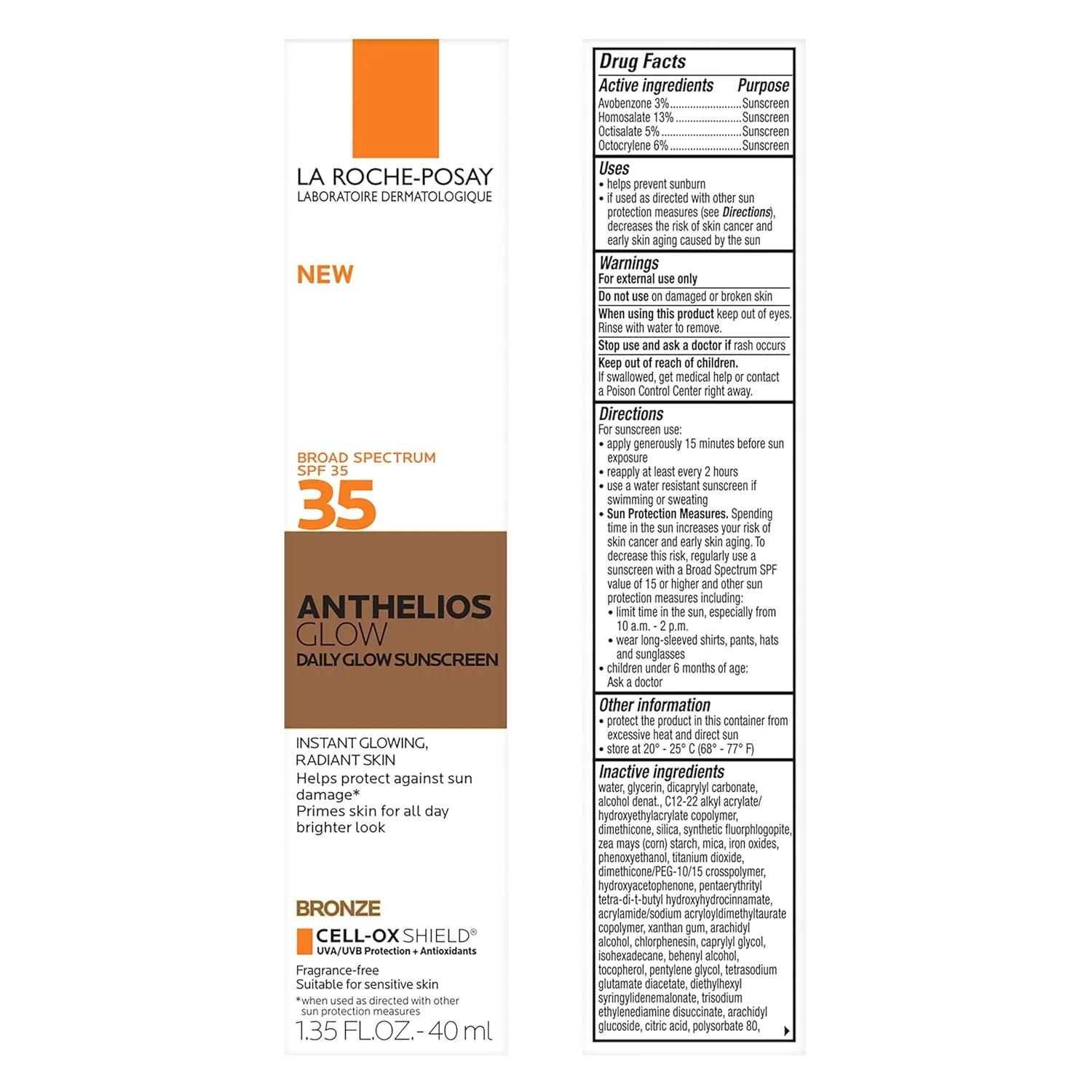 La roche-posay anthelios тонированный солнцезащитный крем для лица с spf 35, широкий спектр защиты, для всех типов кожи, 24-часовая гидратация, легкая текстура, Dark — фото 3