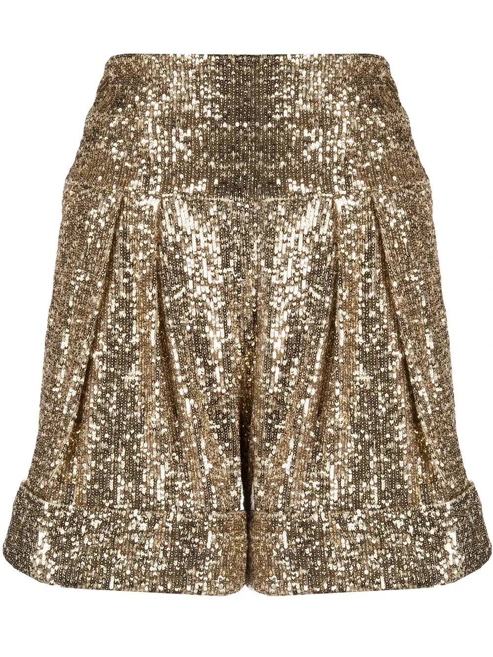 Шорты с завышенной талией и пайетками Balmain, желтый