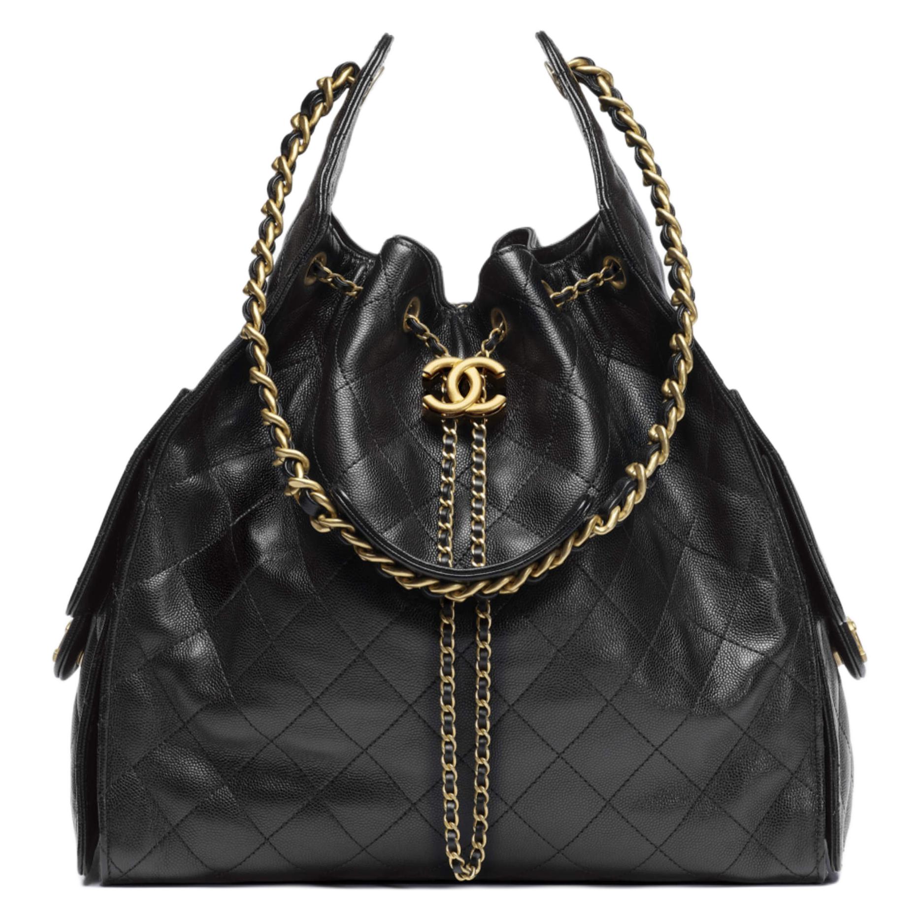 

CHANEL Сумка через плечо из телячьей кожи среднего размера женская черная