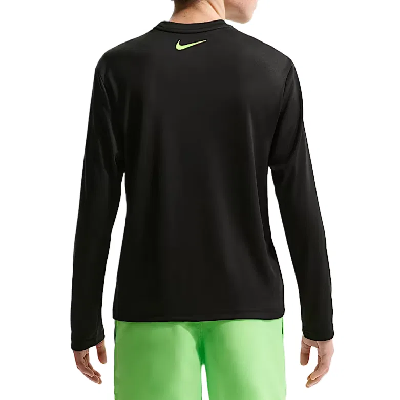Купальник для детей Nike Dri-FIT черный/неоново-желтый/холодный серый — фото 3