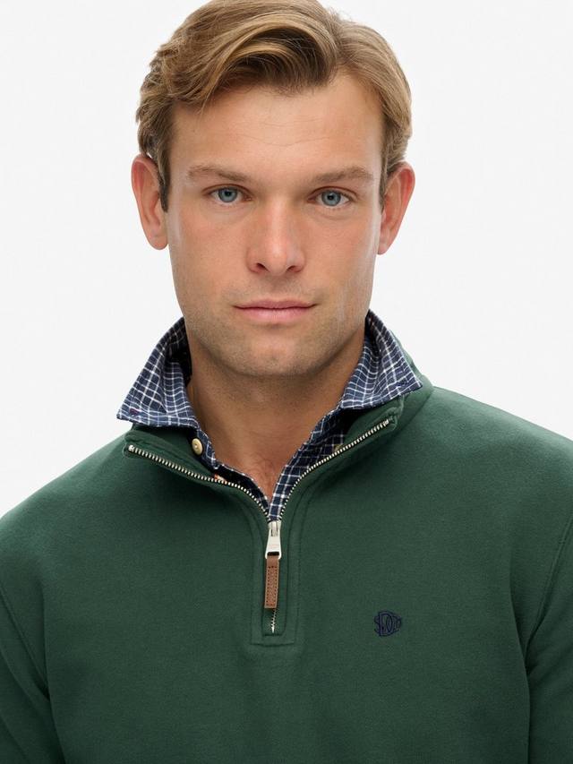 Хлопковый свитер Preppy с полузастежкой Superdry, Enamel Green — фото 4