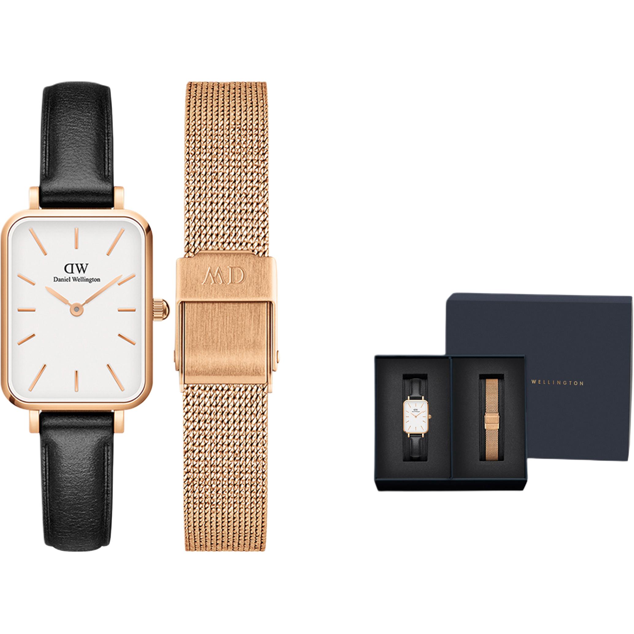 

Часы Daniel Wellington QUADRO, кварцевый механизм, белый циферблат, женские DW/DanielWellington, Premium синий Box