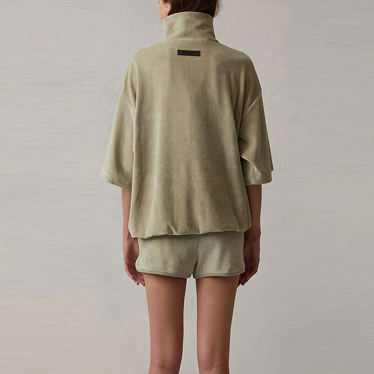 Пуловер (WMNS) Fear of God Essentials SS22 Velour Mockneck Pullover 'Sea Foam' FOG-SS22-225, зеленый — фото 4