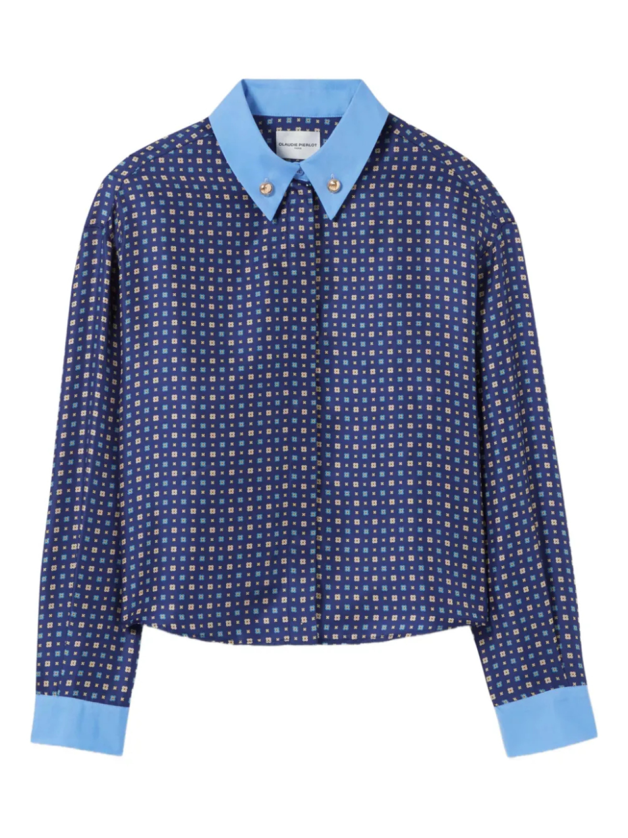 

Claudie Pierlot рубашка с геометричным узором, синий