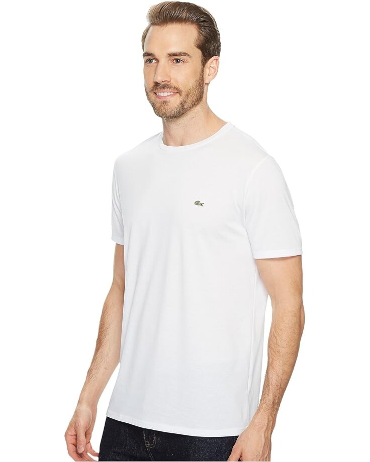 Футболка Lacoste Short Sleeve Pima Crew Neck, белый — фото 2