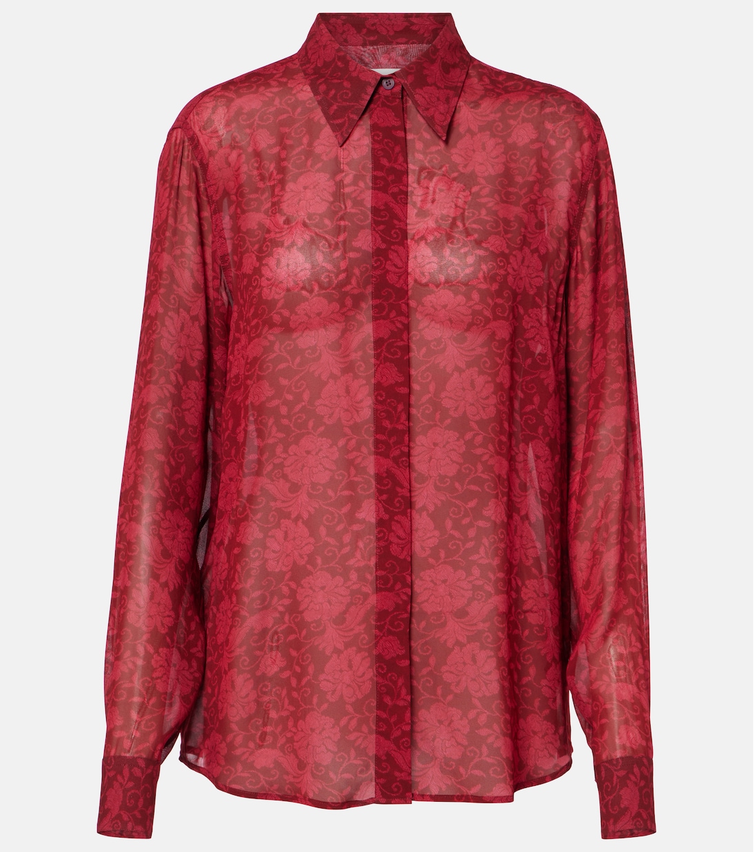 

Рубашка с цветочным жаккардом Dries Van Noten, Cherry