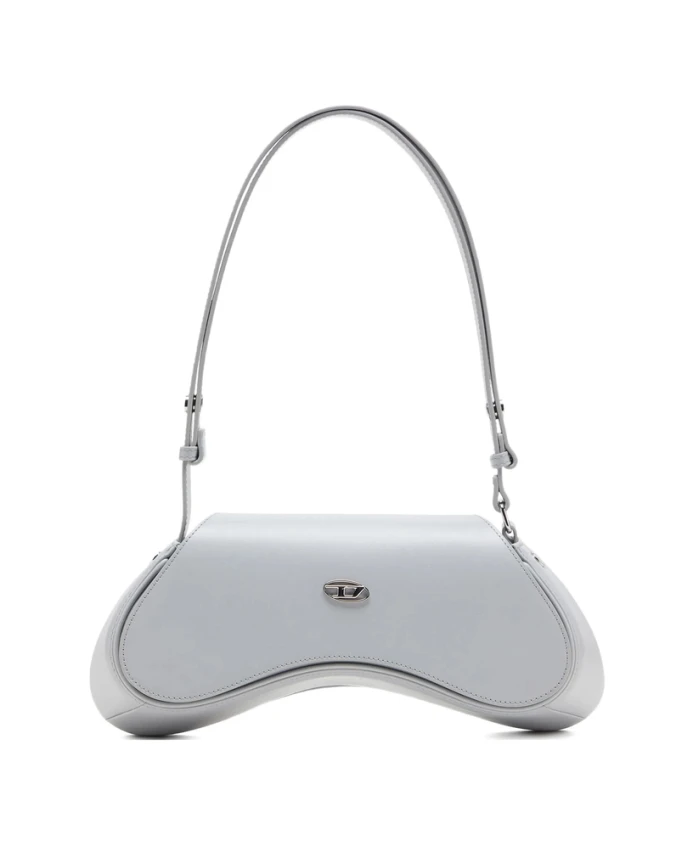 

Серая сумка через плечо с овальным логотипом Diesel, серый