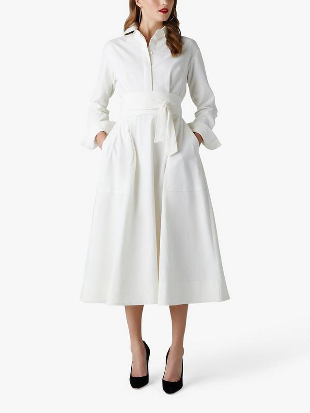 

Платье-рубашка миди с пышной юбкой Jasper Conran London, цвет White Winter