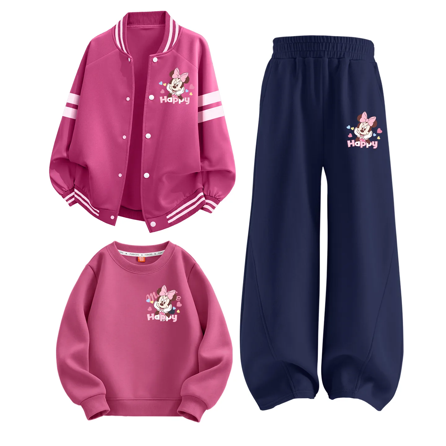 Детская повседневная спортивная футболка с круглым вырезом Disney, DiCaiXinXiao K Rose Red+DiCaiXinXiao K Navy Blue+DiCaiXinXiao K Berry Red