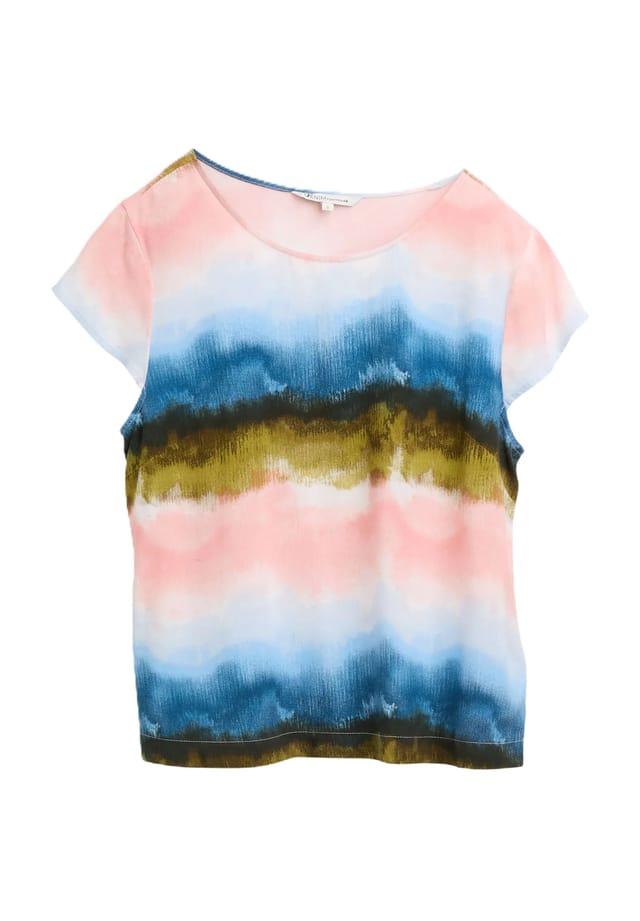 

Футболка с вырезом-лодочкой Denim Tom Tailor, синий