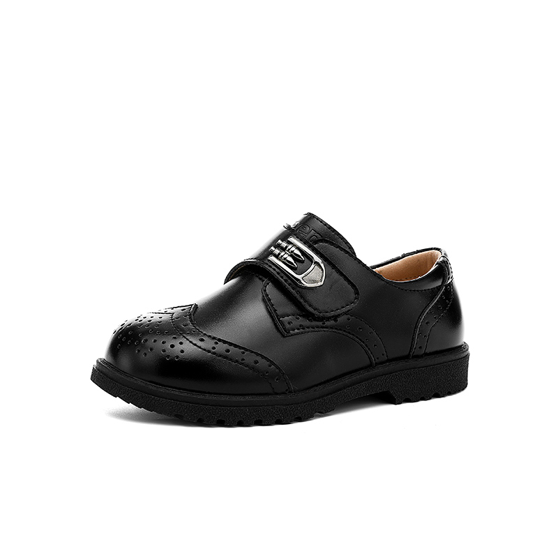 Детские кожаные туфли Slip Resistant Abrasion Resistant Low top Jeep, obsidian черный — фото 4