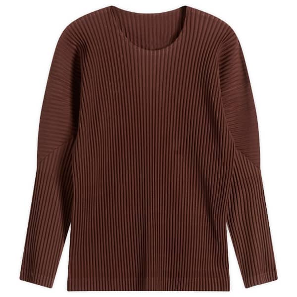 

Мужской топ с плиссировкой и длинными рукавами Homme Plissé Issey Miyake, edge коричневый