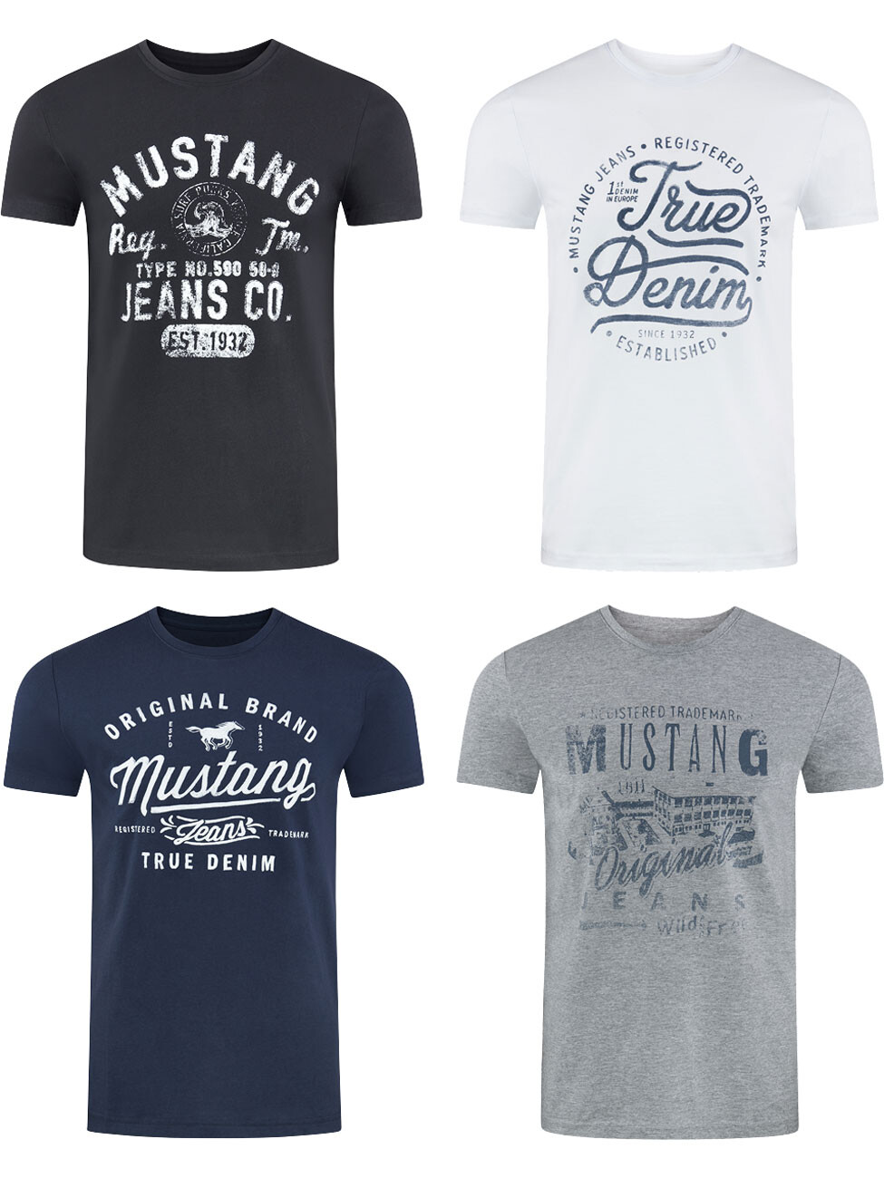

Футболка Mustang Basic Print 4er Pack, разноцветный
