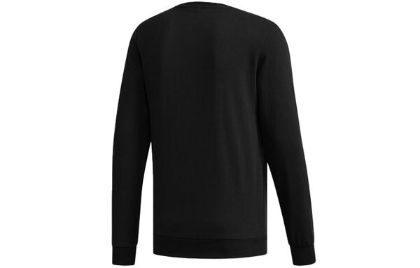 Толстовка adidas neo M Fav Swt 1 Sports Running Printing Stripe Round Neck Pullover Black, черный — фото 2